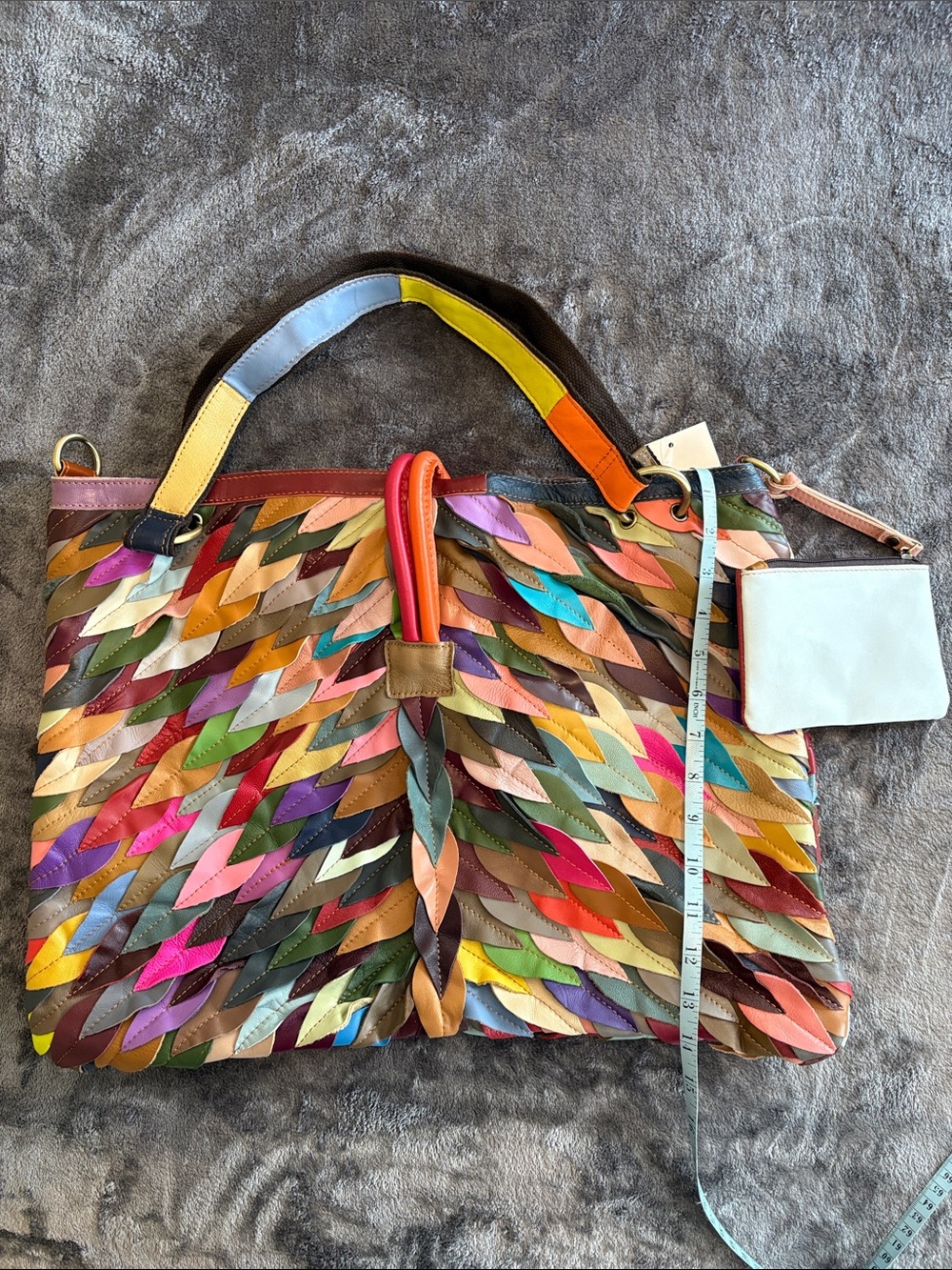 Multicolor Leather Leaf Appliqué Tote Bag - Women - Picture 6 of 10